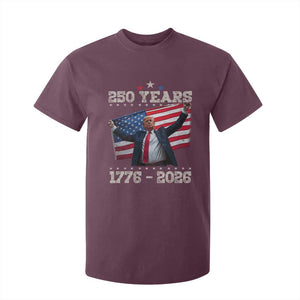 Trump 250th Anniversary T Shirt For Kid 250 Years America Vintage USA Flag TS11 Maroon Print Your Wear