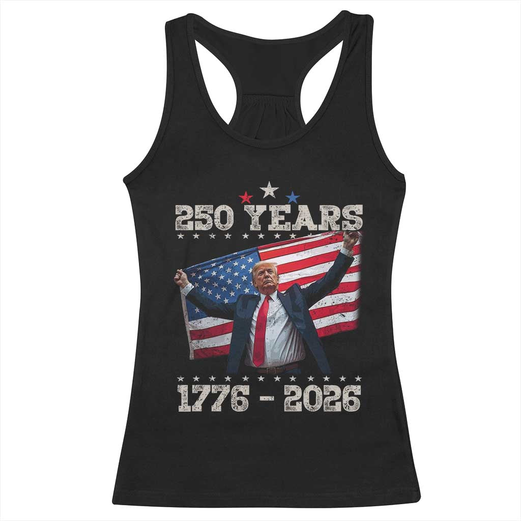 Trump 250th Anniversary Racerback Tank Top 250 Years America Vintage USA Flag TS11 Black Print Your Wear