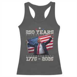 Trump 250th Anniversary Racerback Tank Top 250 Years America Vintage USA Flag TS11 Dark Heather Print Your Wear