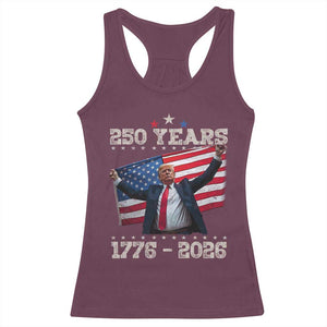 Trump 250th Anniversary Racerback Tank Top 250 Years America Vintage USA Flag TS11 Maroon Print Your Wear