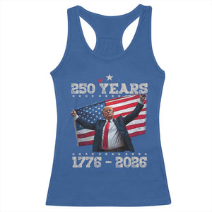 Trump 250th Anniversary Racerback Tank Top 250 Years America Vintage USA Flag TS11 Royal Blue Print Your Wear