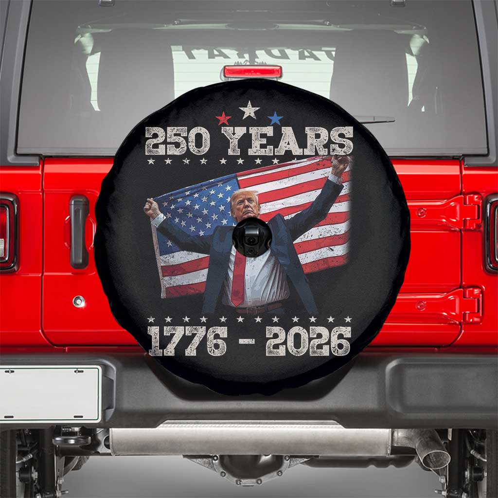 Trump 250th Anniversary Spare Tire Cover 250 Years America Vintage USA Flag TS11 Black Print Your Wear