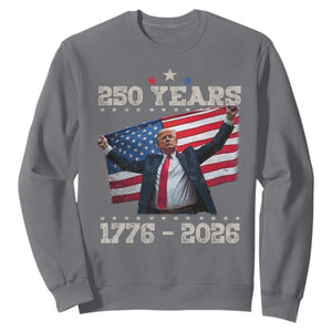 Trump 250th Anniversary Sweatshirt 250 Years America Vintage USA Flag TS11 Charcoal Print Your Wear