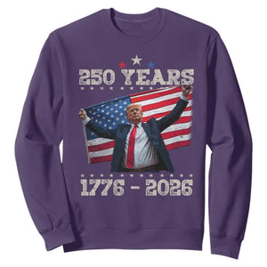 Trump 250th Anniversary Sweatshirt 250 Years America Vintage USA Flag TS11 Purple Print Your Wear