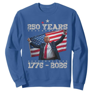 Trump 250th Anniversary Sweatshirt 250 Years America Vintage USA Flag TS11 Royal Blue Print Your Wear