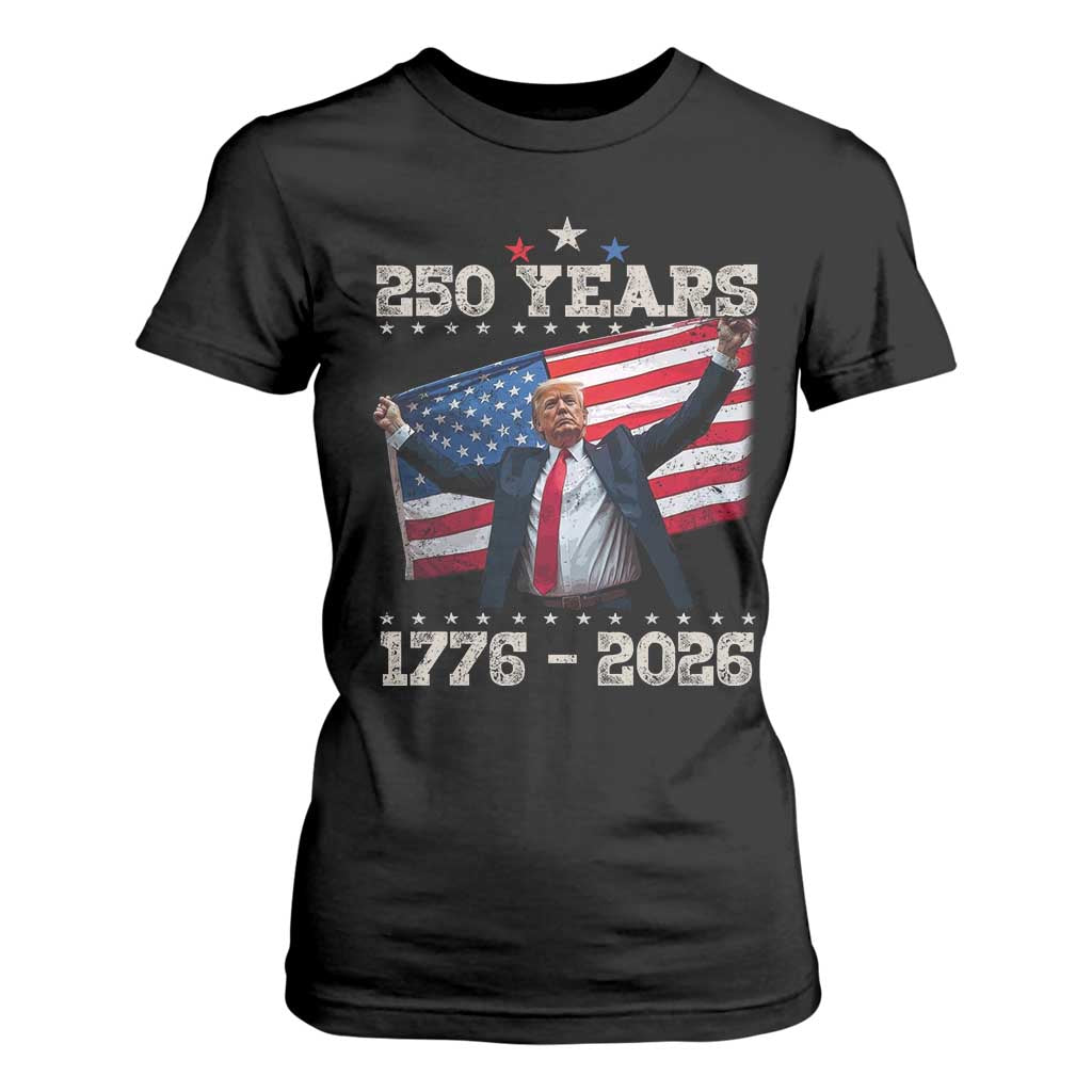 Trump 250th Anniversary T Shirt For Women 250 Years America Vintage USA Flag TS11 Black Print Your Wear