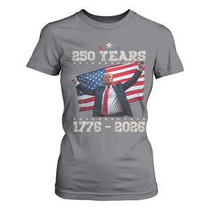 Trump 250th Anniversary T Shirt For Women 250 Years America Vintage USA Flag TS11 Charcoal Print Your Wear