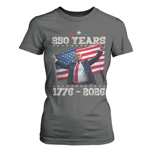 Trump 250th Anniversary T Shirt For Women 250 Years America Vintage USA Flag TS11 Dark Heather Print Your Wear
