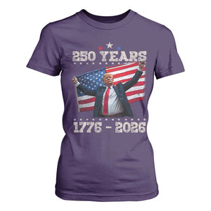 Trump 250th Anniversary T Shirt For Women 250 Years America Vintage USA Flag TS11 Purple Print Your Wear