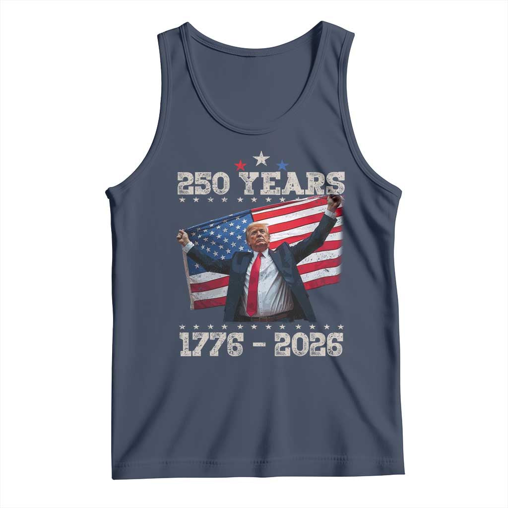 Trump 250th Anniversary Tank Top 250 Years America Vintage USA Flag TS11 Navy Print Your Wear