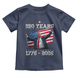 Trump 250th Anniversary Toddler T Shirt 250 Years America Vintage USA Flag TS11 Navy Print Your Wear