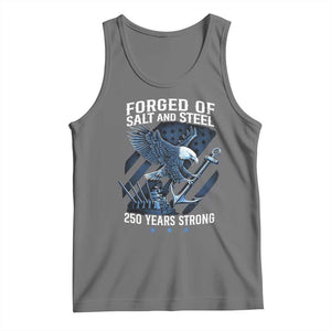 Navy Military 250th Anniversary Tank Top Forged Of Salt And Steel 250 Years Strong TS11 Black Heather Print Your Wear