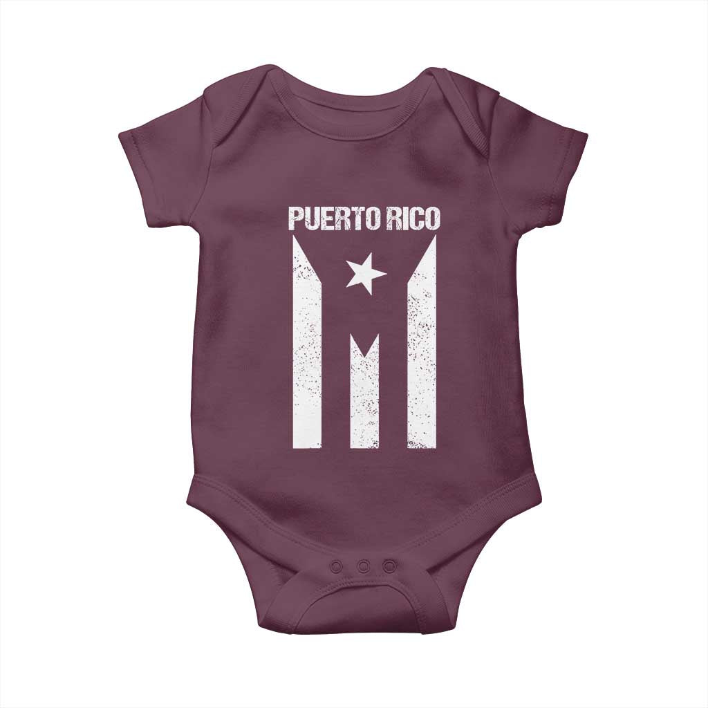 Puerto Rico Boricua Flag Proud Puerto Rican Heritage Baby Onesie TS11 Maroon Print Your Wear