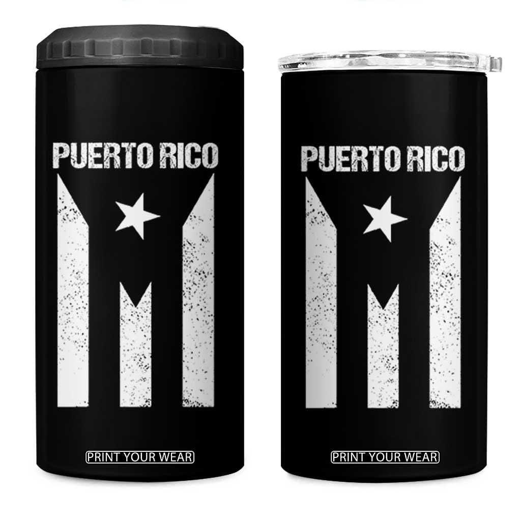 Puerto Rico Boricua Flag Proud Puerto Rican Heritage 4 in 1 Can Cooler Tumbler TS11 One Size: 16 oz Black Print Your Wear