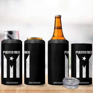 Puerto Rico Boricua Flag Proud Puerto Rican Heritage 4 in 1 Can Cooler Tumbler TS11 Print Your Wear