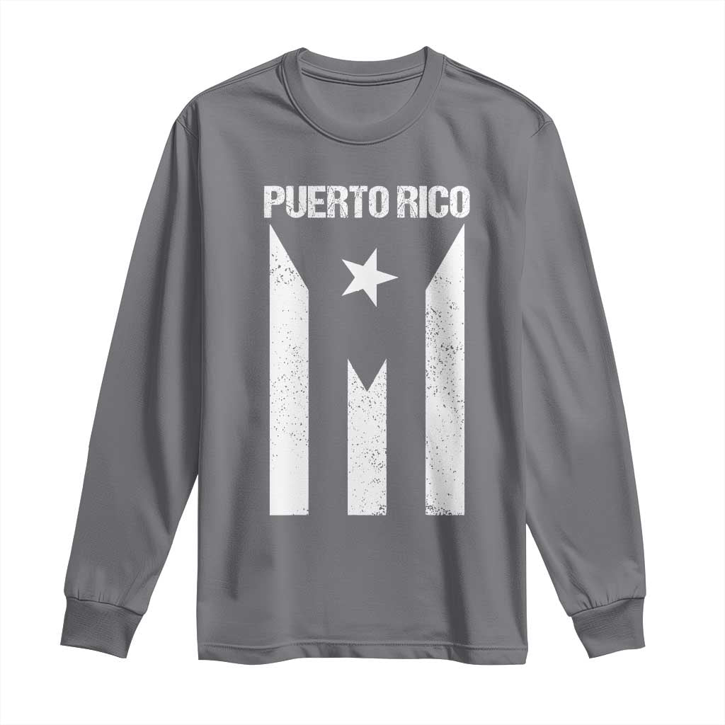 Puerto Rico Boricua Flag Proud Puerto Rican Heritage Long Sleeve Shirt TS11 Charcoal Print Your Wear