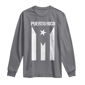 Puerto Rico Boricua Flag Proud Puerto Rican Heritage Long Sleeve Shirt TS11 Charcoal Print Your Wear