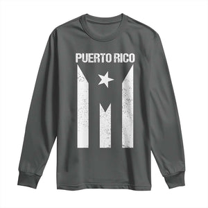 Puerto Rico Boricua Flag Proud Puerto Rican Heritage Long Sleeve Shirt TS11 Dark Heather Print Your Wear