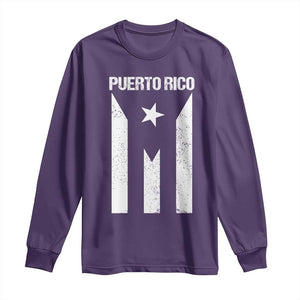 Puerto Rico Boricua Flag Proud Puerto Rican Heritage Long Sleeve Shirt TS11 Purple Print Your Wear