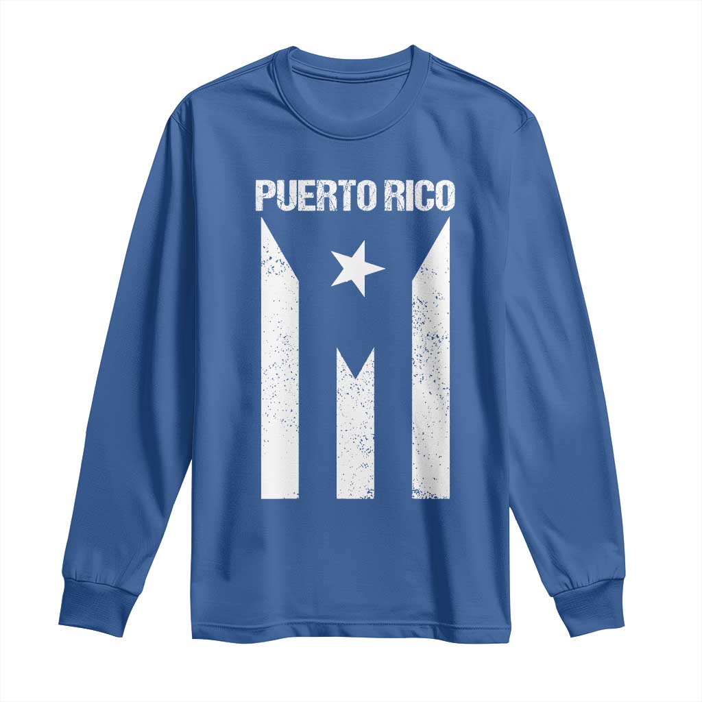 Puerto Rico Boricua Flag Proud Puerto Rican Heritage Long Sleeve Shirt TS11 Royal Blue Print Your Wear