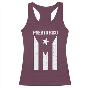 Puerto Rico Boricua Flag Proud Puerto Rican Heritage Racerback Tank Top TS11 Maroon Print Your Wear