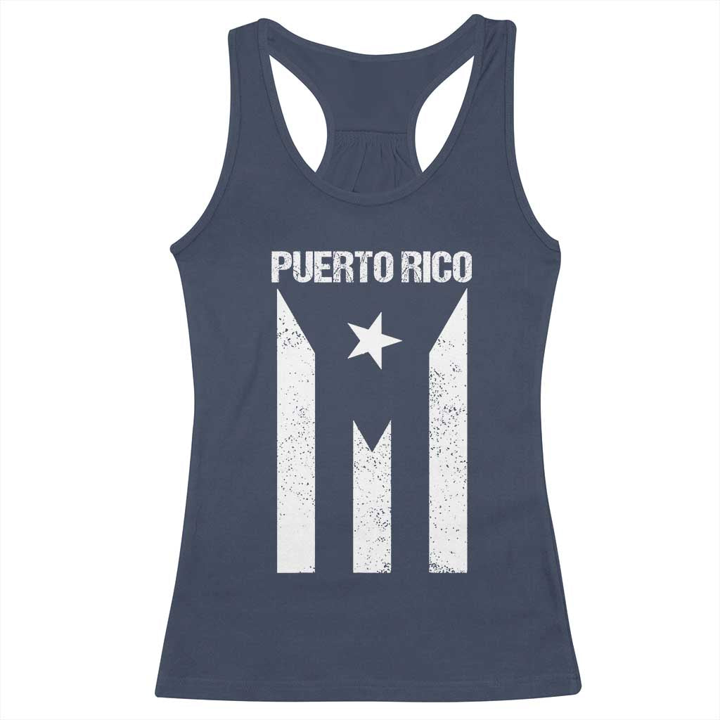 Puerto Rico Boricua Flag Proud Puerto Rican Heritage Racerback Tank Top TS11 Navy Print Your Wear