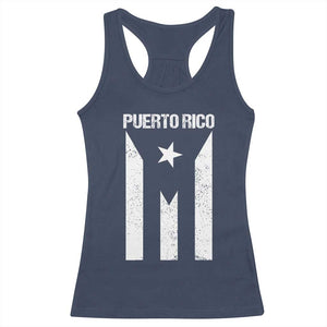 Puerto Rico Boricua Flag Proud Puerto Rican Heritage Racerback Tank Top TS11 Navy Print Your Wear