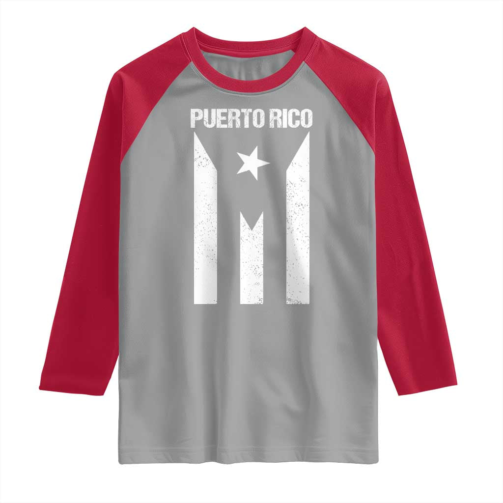 Puerto Rico Boricua Flag Proud Puerto Rican Heritage Raglan Shirt TS11 Sport Gray Red Print Your Wear