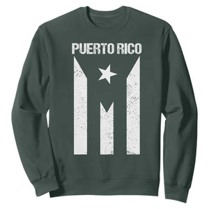 Puerto Rico Boricua Flag Proud Puerto Rican Heritage Sweatshirt TS11 Dark Forest Green Print Your Wear