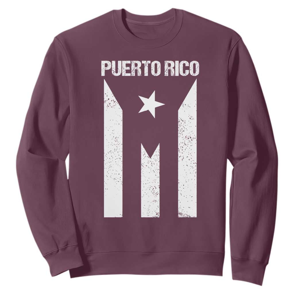 Puerto Rico Boricua Flag Proud Puerto Rican Heritage Sweatshirt TS11 Maroon Print Your Wear