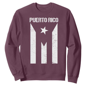 Puerto Rico Boricua Flag Proud Puerto Rican Heritage Sweatshirt TS11 Maroon Print Your Wear