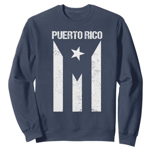 Puerto Rico Boricua Flag Proud Puerto Rican Heritage Sweatshirt TS11 Navy Print Your Wear