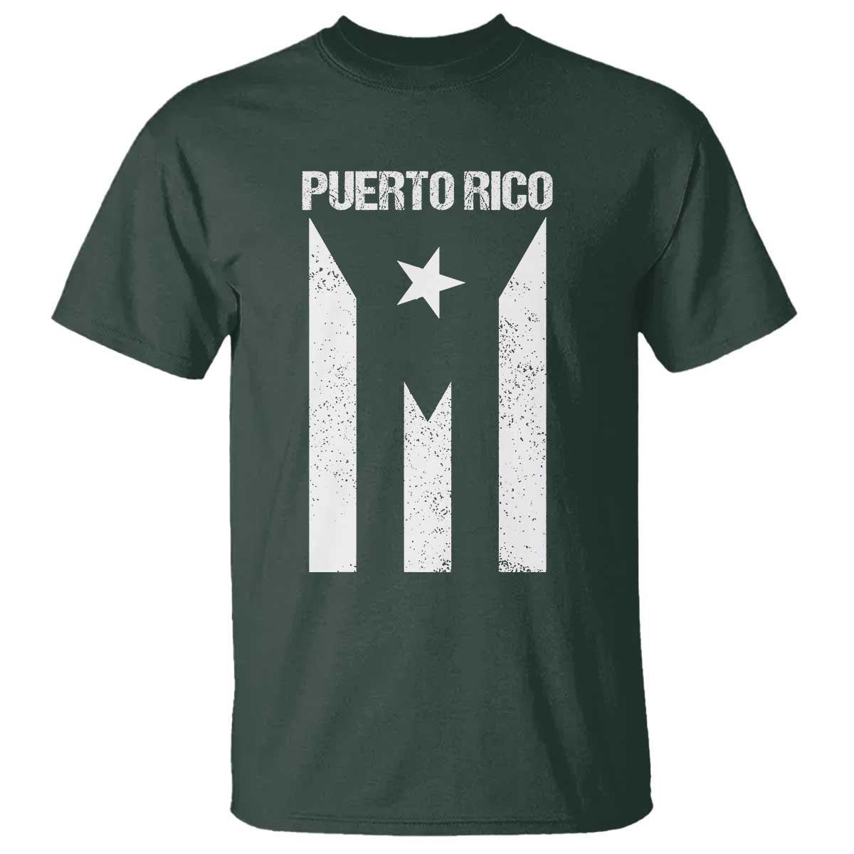 Puerto Rico Boricua Flag Proud Puerto Rican Heritage T Shirt TS11 Dark Forest Green Print Your Wear