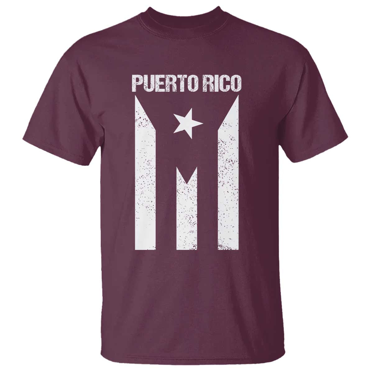 Puerto Rico Boricua Flag Proud Puerto Rican Heritage T Shirt TS11 Maroon Print Your Wear