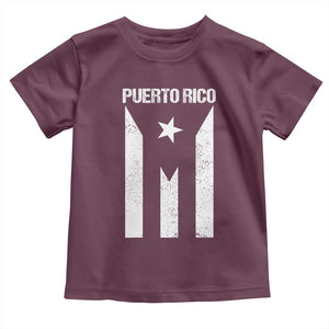 Puerto Rico Boricua Flag Proud Puerto Rican Heritage Toddler T Shirt TS11 Maroon Print Your Wear