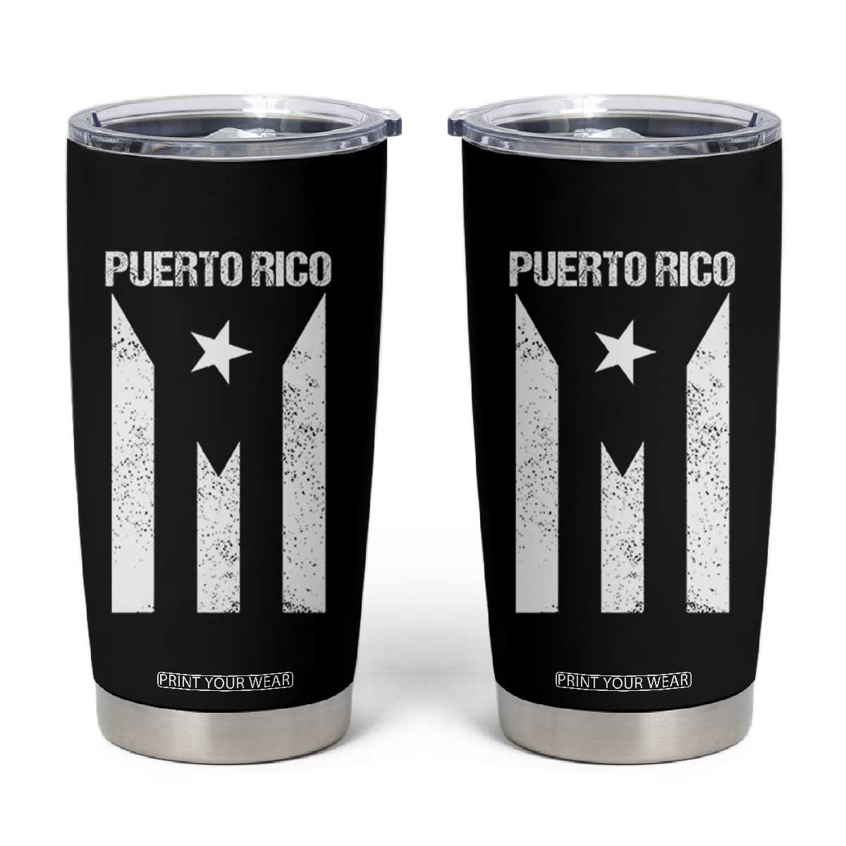Puerto Rico Boricua Flag Proud Puerto Rican Heritage Tumbler Cup TS11 Black Print Your Wear