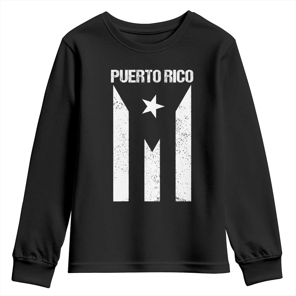 Puerto Rico Boricua Flag Proud Puerto Rican Heritage Youth Sweatshirt TS11 Black Print Your Wear