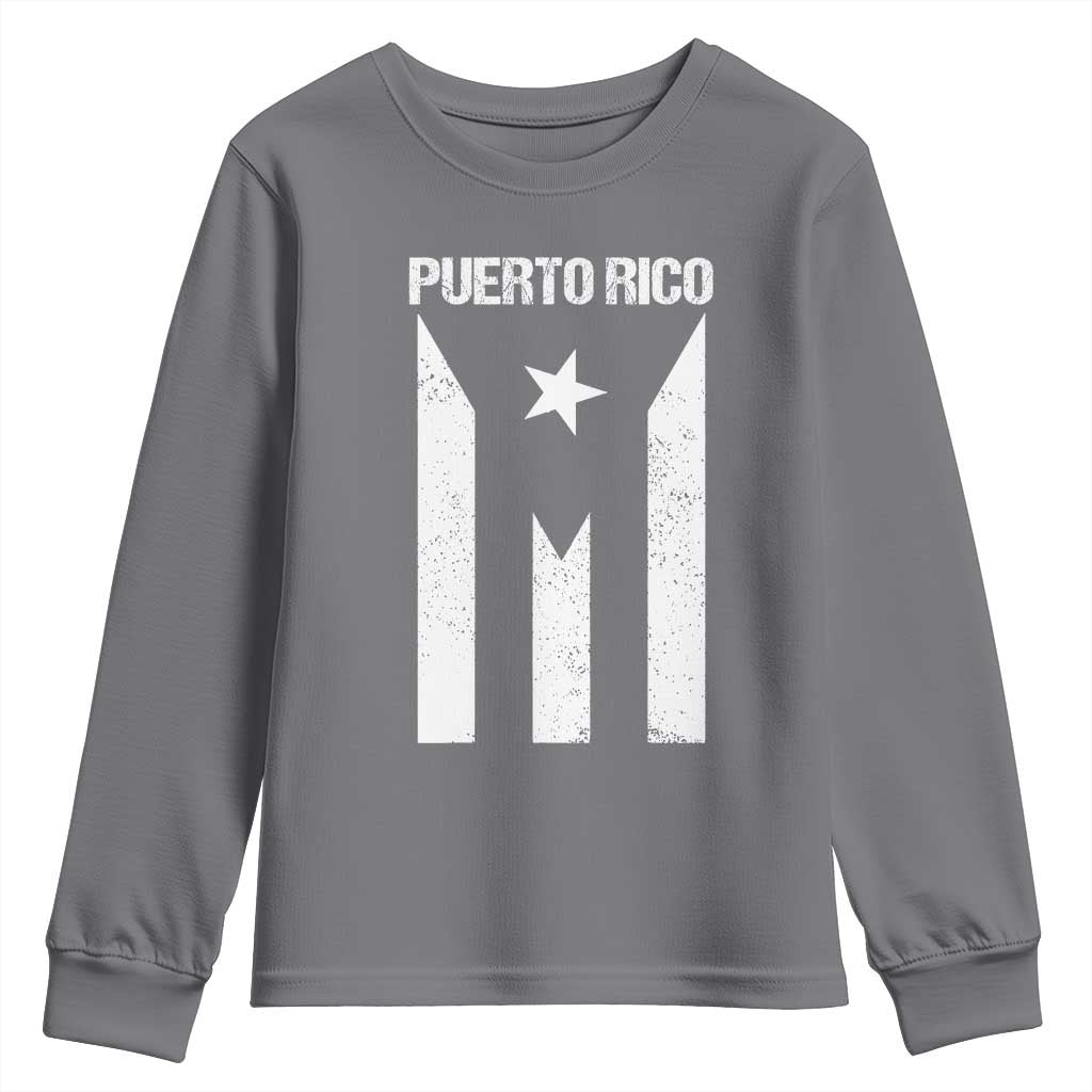 Puerto Rico Boricua Flag Proud Puerto Rican Heritage Youth Sweatshirt TS11 Charcoal Print Your Wear