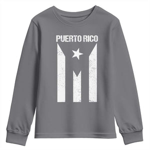 Puerto Rico Boricua Flag Proud Puerto Rican Heritage Youth Sweatshirt TS11 Charcoal Print Your Wear
