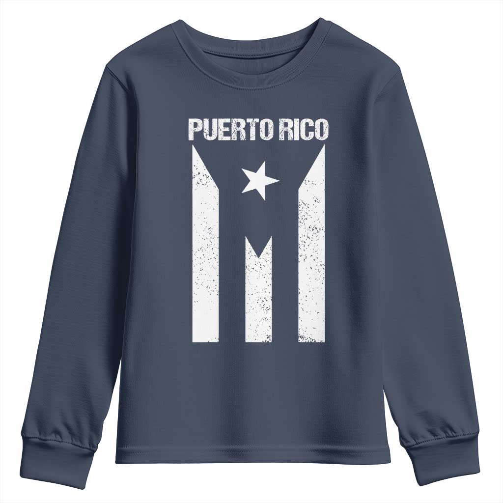 Puerto Rico Boricua Flag Proud Puerto Rican Heritage Youth Sweatshirt TS11 Navy Print Your Wear