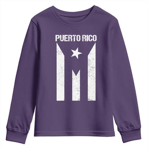 Puerto Rico Boricua Flag Proud Puerto Rican Heritage Youth Sweatshirt TS11 Purple Print Your Wear