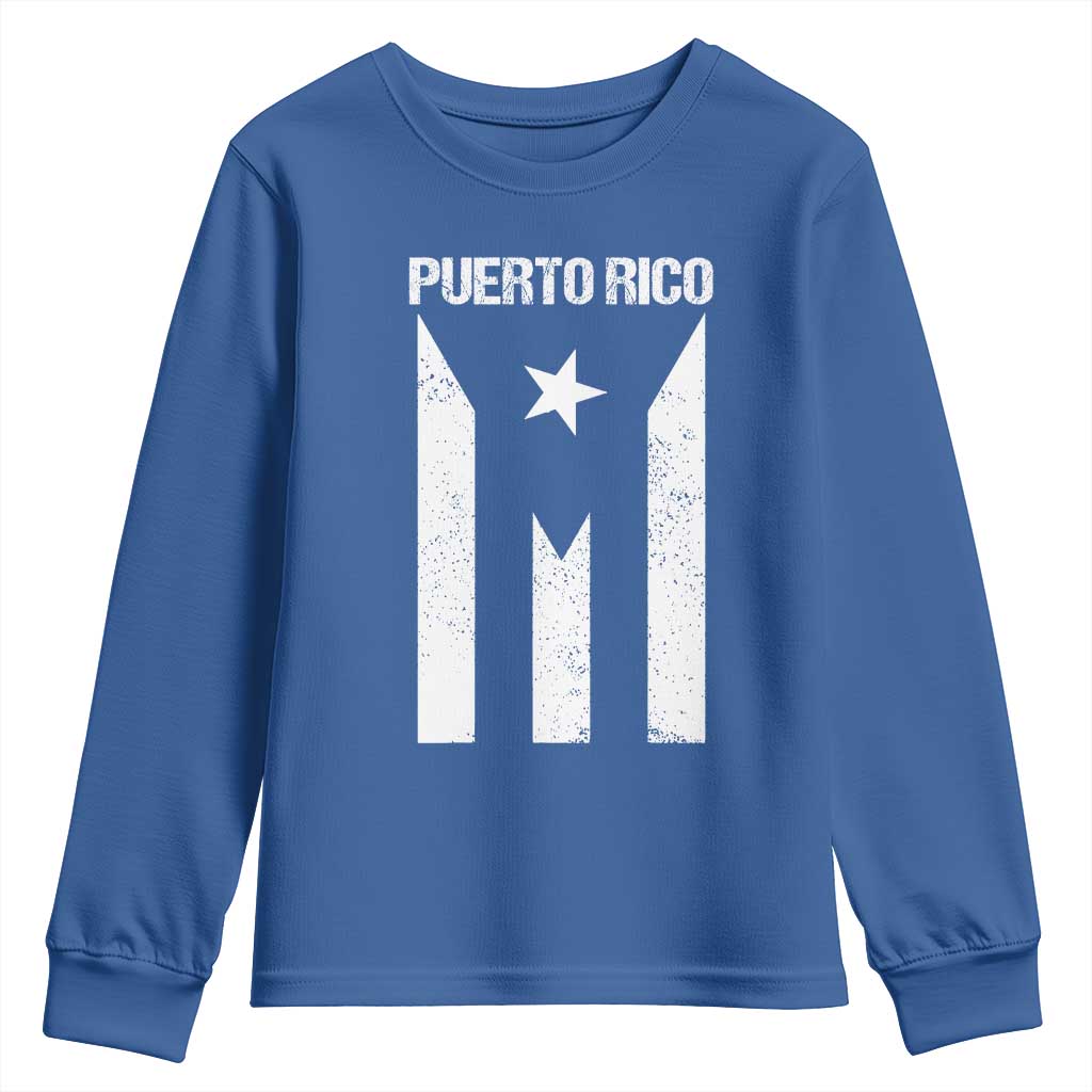 Puerto Rico Boricua Flag Proud Puerto Rican Heritage Youth Sweatshirt TS11 Royal Blue Print Your Wear