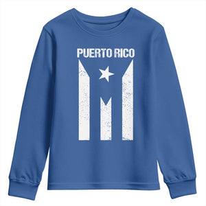 Puerto Rico Boricua Flag Proud Puerto Rican Heritage Youth Sweatshirt TS11 Royal Blue Print Your Wear