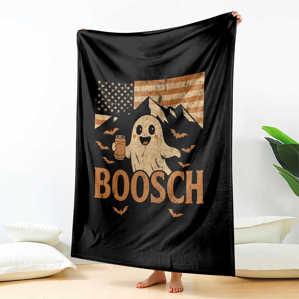 Funny Ghost Boosch Beer Halloween Throw Blanket Vintage American Flag TS11 Print Your Wear