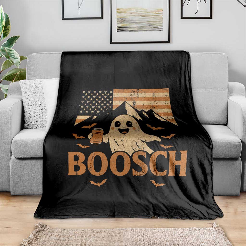 Funny Ghost Boosch Beer Halloween Throw Blanket Vintage American Flag TS11 Print Your Wear
