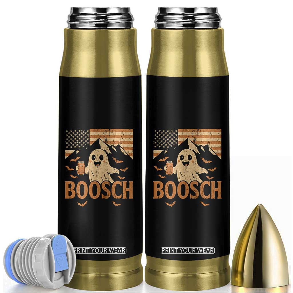 Funny Ghost Boosch Beer Halloween Bullet Tumbler Vintage American Flag TS11 Black Print Your Wear