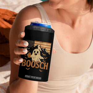 Funny Ghost Boosch Beer Halloween 4 in 1 Can Cooler Tumbler Vintage American Flag TS11 Print Your Wear