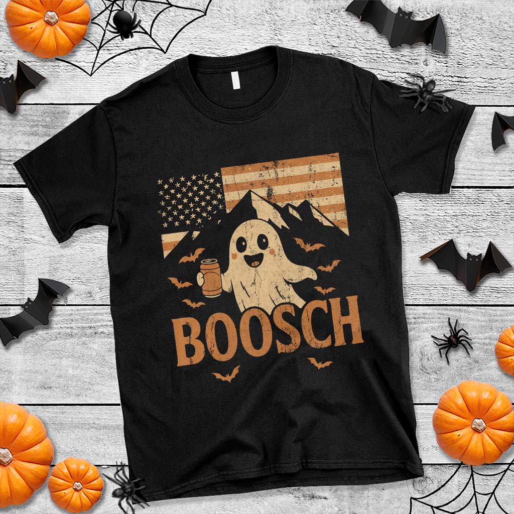 Funny Ghost Boosch Beer Halloween T Shirt Vintage American Flag TS11 Black Print Your Wear