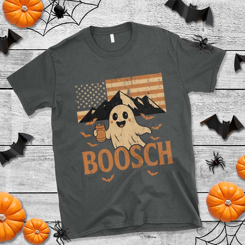 Funny Ghost Boosch Beer Halloween T Shirt Vintage American Flag TS11 Dark Heather Print Your Wear