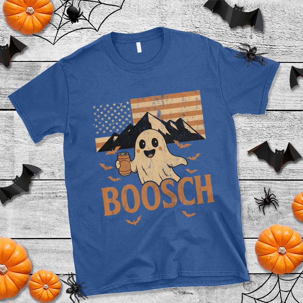 Funny Ghost Boosch Beer Halloween T Shirt Vintage American Flag TS11 Royal Blue Print Your Wear